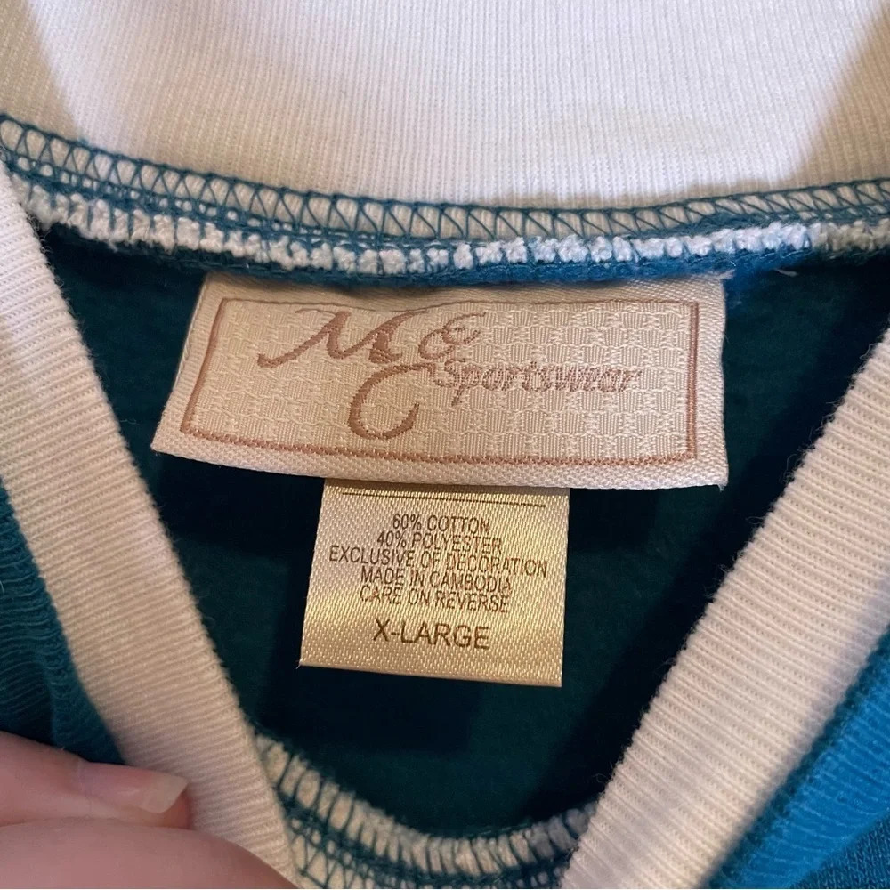 M&C Sportswear Blue Holiday Snowman Long Sleeve Pullover Sweater Sz XL - Picture 4 of 6